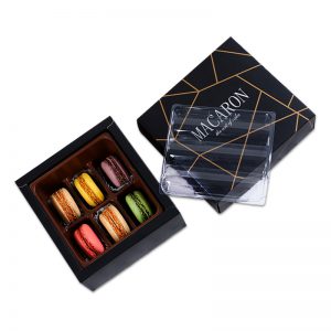 Small Black Macaron Packaging Box Set