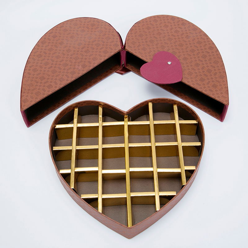 Lid-Bottom Heart Shaped Gift Box  Kali Custom Chocolate Packaging