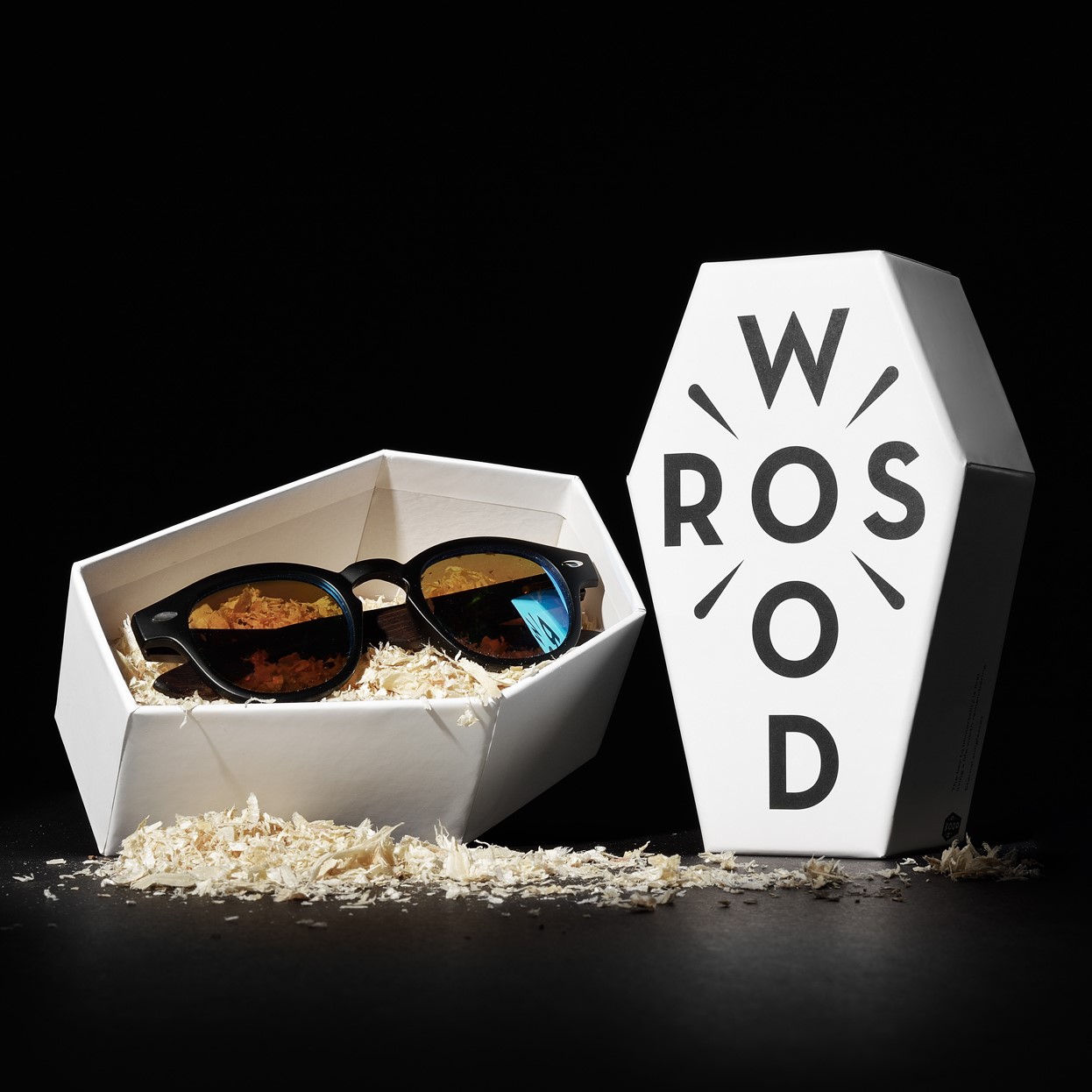 White Customized Special Shaped Boxes for Sunglass Unique Eyewear Cardboard Box