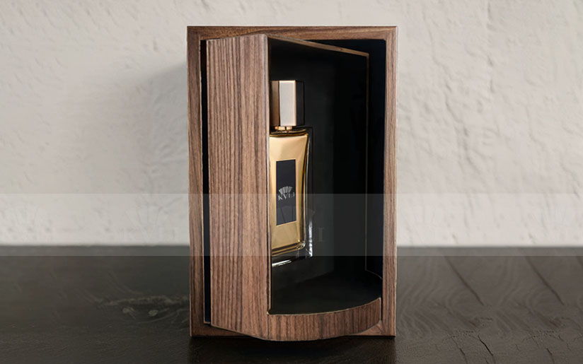 Wooden Sliding Rotating Perfume Display Box