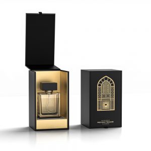 Luxury Arab Style Black Rigid Lid Flip Perfume Box