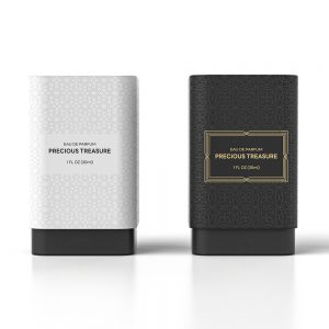 New Stylish Black White Lid And Base Perfume Packaging