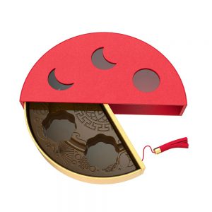 Half-Moon Shaped Food Mooncake Gift Packaging