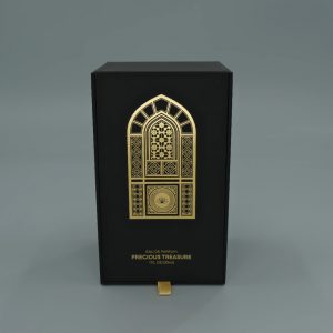 Luxury Arab Style Black Rigid Lid Flip Perfume Box