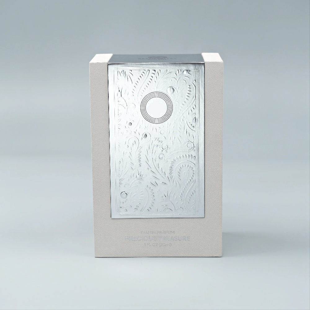 Custom High-end Sliding Drawer Box For Perfume Arabic Style Silver Fragrance Packaging