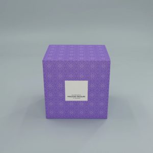 Custom Purple Cubic Perfume Box With Paper Sleeve Fragrance Box Packaging