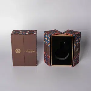 csutom brown double door open perfume box